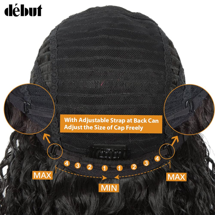 DÉBUT Lace Front Perücke Lockige Perücke für Damen 70 cm 230g Kunsthaar Hitzebeständige Faser 130% D