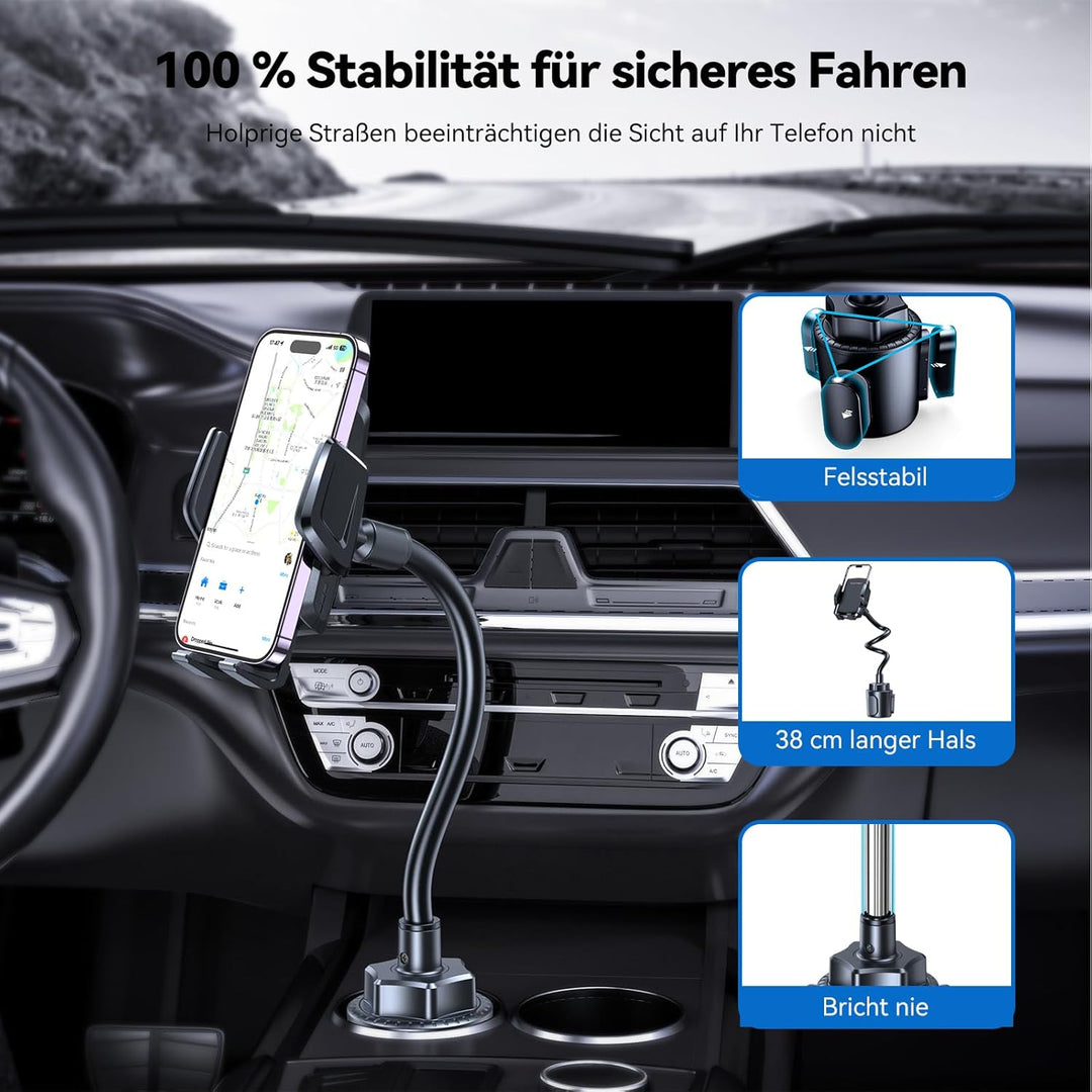 TECKNET Handyhalterung für Auto 2-in-1 – KFZ Handy Halterung für Lüftungslöcher & Getränkehalter, Bi