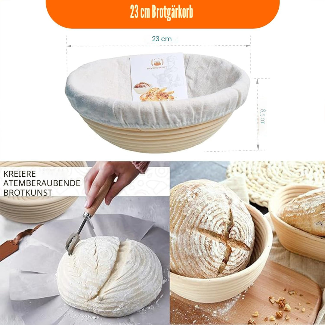 5QT Dutch Oven aus Gusseisen (Sourdough Starter Kit mit Gärkorb, Lamme und Deckel, ideal zum Brotbac