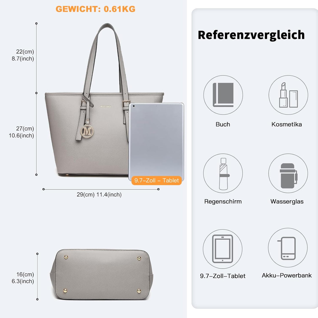 Miss Lulu Handtaschen Damen Shopper Tasche Damen Gross Tasche damen Gross Henkeltasche Shopper Damen