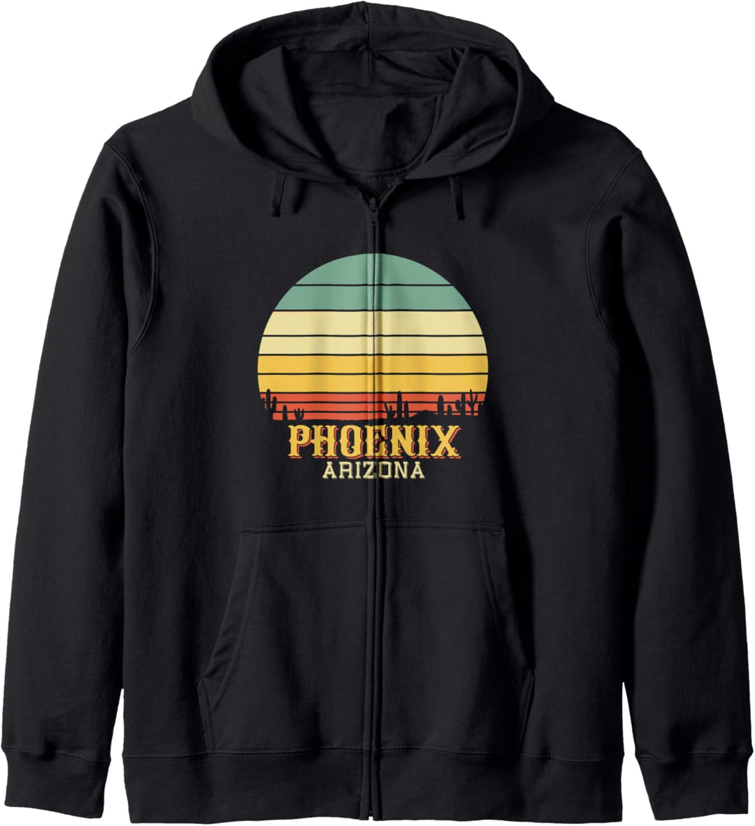 Retro Kaktus Phoenix Arizona Vintage Desert Sun Kapuzenjacke