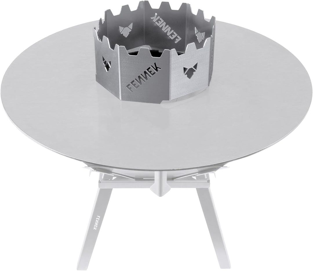 FENNEK BBQ Wok Aufsatz für Feuerplatten mit Loch Ø 20 cm | Halter für Woks, Dutchoven, Grillrost UVM