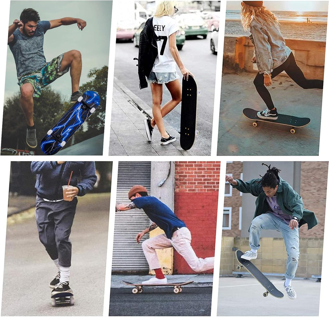 Skateboard, 31 x 8 Zoll komplettes Skateboard,8-lagiges Ahornholz, ABEC-11 Kugellager und 95A Rollen