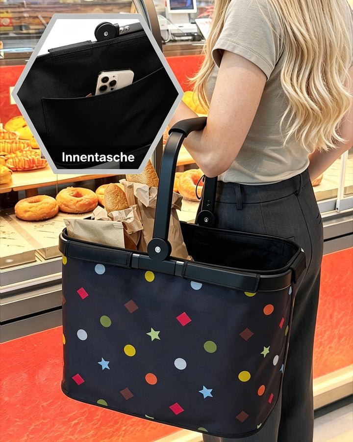 Diurwur®30L Einkaufskorb Stabiler Tragekorb Faltbar Einkaufstasch Gross Picknickkorb Klappkorb Reise