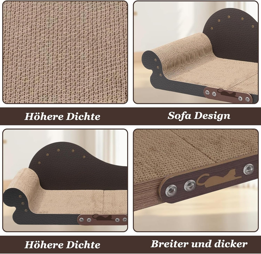 Kratzbretter Katze Sofa förmiges - Katzenkratzbrett aus Langlebiger Wellpappe, 67.8cm Breite, Kratzm