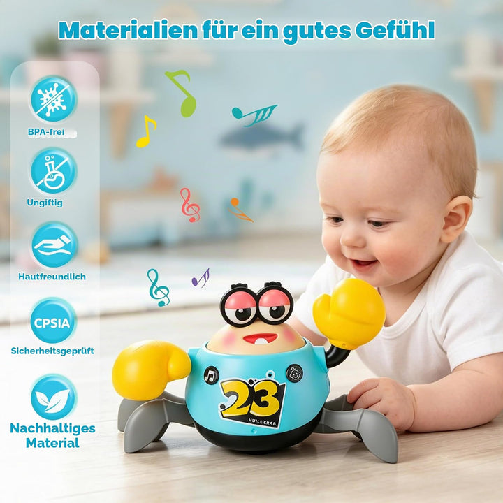 Krabbe Baby Spielzeug 6-12 Monate Krabbelspielzeug Tummy Time Toy | Interaktives mit Musik und Licht