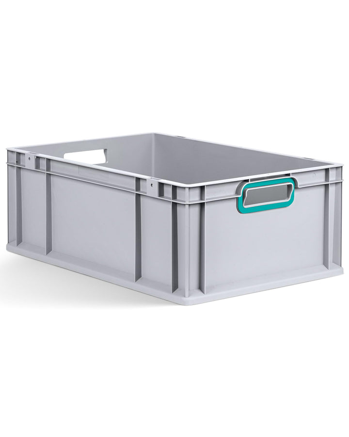 aidB Eurobox NextGen 2.0 - 600x400x220mm – Stapelbare 44L Kunststoffbox mit offenen Griffen – Lagerb