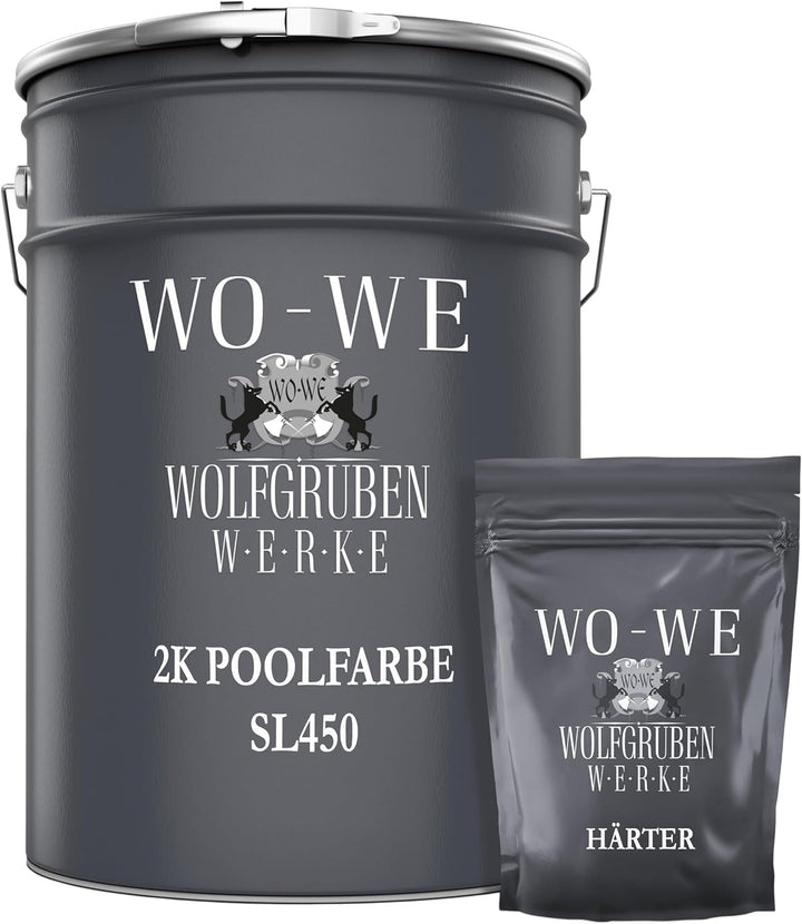 WO-WE 2K Poolfarbe Poolbeschichtung Schwimmbadfarbe - Lichtblau wie RAL 5012-2,5Kg RAL5012 - Lichtbl