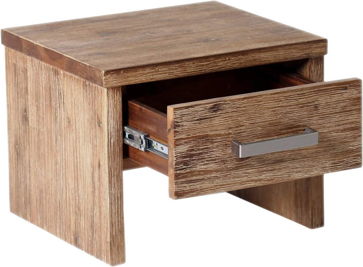Woodkings® Nachttisch Albury Natur Schlafzimmer Massivholz Beistelltisch Nachtkommode Design Massive