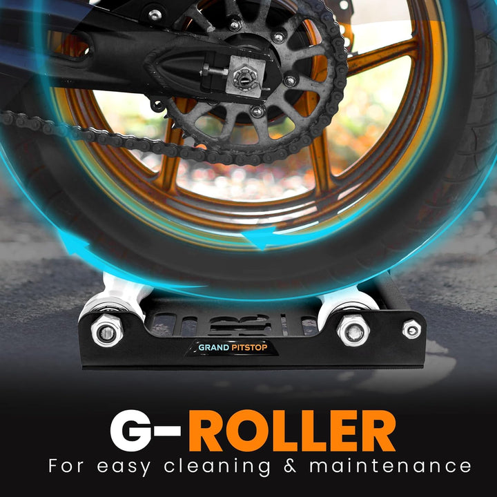 Grand PitStop Motorrad-Reinigungsständer - Paddock Stand Ersatz - Rollenständer für Reifenreinigung
