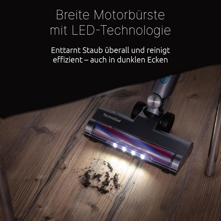 TechniSat TECHNIMAX AS3 Plus – Akku Staubsauger mit Absaugstation, bis 60 Min. Laufzeit, selbstentle