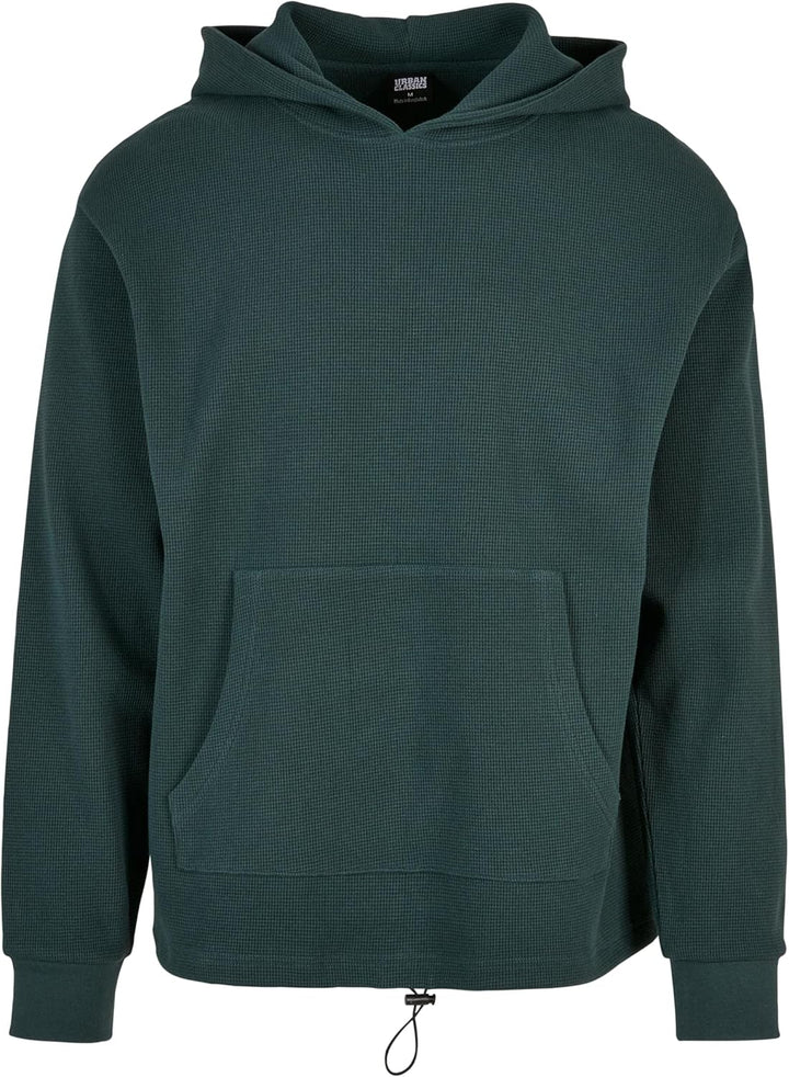 Urban Classics Herren Oversized Waffle Hoody M Bottlegreen, M Bottlegreen