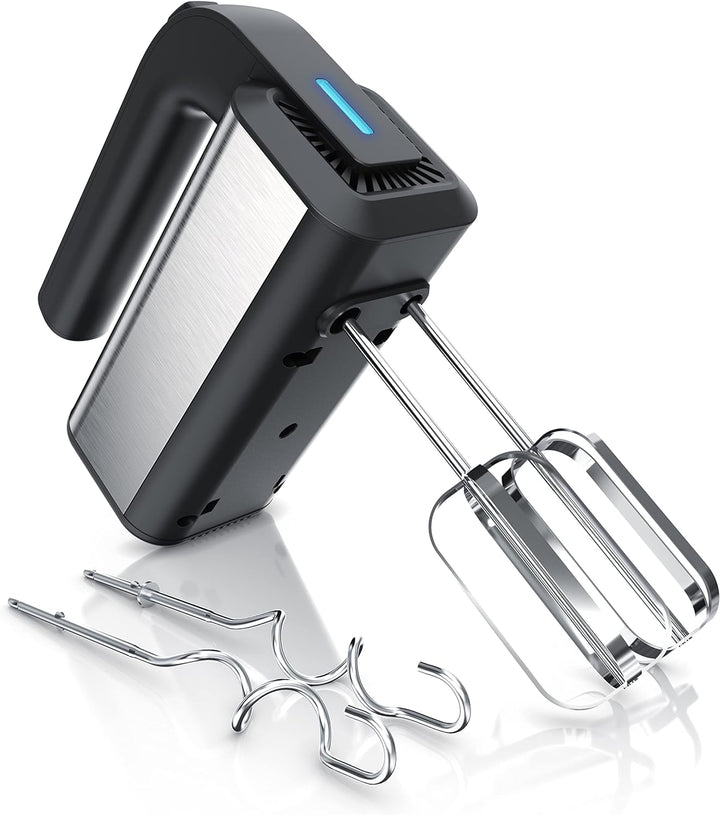 Arendo - Handmixer, Handrührer, 350 Watt, 2 Rührbesen, 2 Edelstahl-Knethaken, spülmaschinengeeignet,