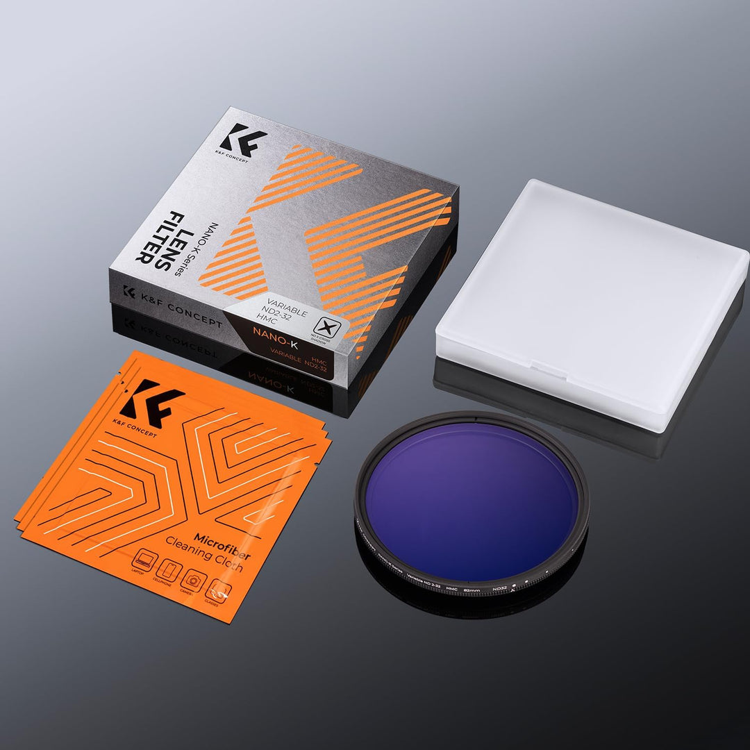 K&F CONCEPT Nano-K Serie ND Filter 82mm Variabler Graufilter ND2-32 (1-5 Blendenstufen), 82mm