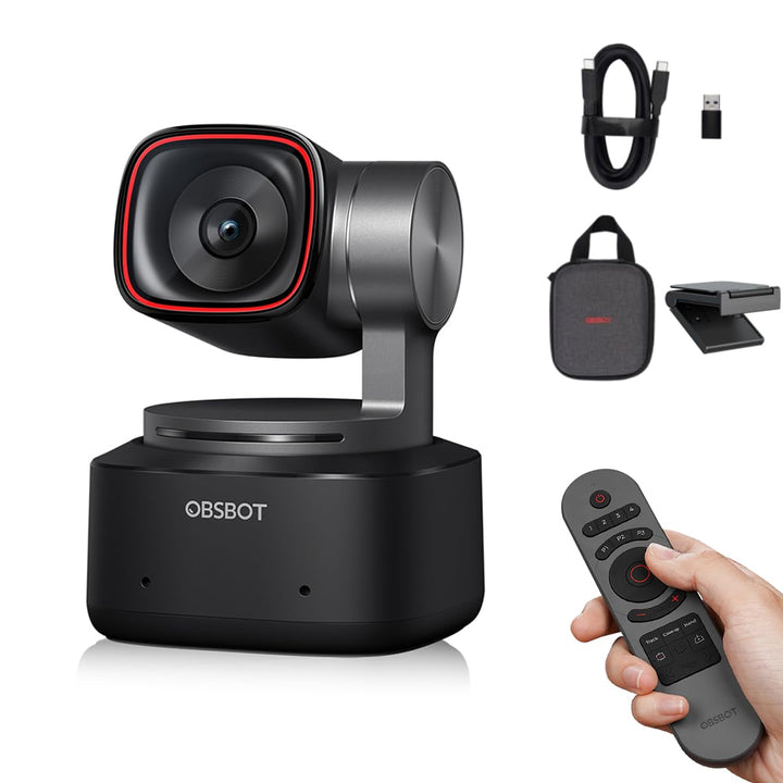 OBSBOT Tiny 2 AI-betriebene PTZ 4K Webcam 1/1,5" CMOS 4X schnellere Fokussierung USB 3.0 10x schnell