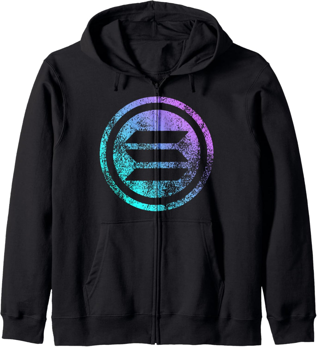 Distressed Solana SOL Logo Crypto Blockchain | Herren Solana Kapuzenjacke