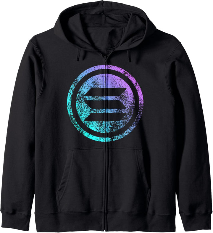 Distressed Solana SOL Logo Crypto Blockchain | Herren Solana Kapuzenjacke
