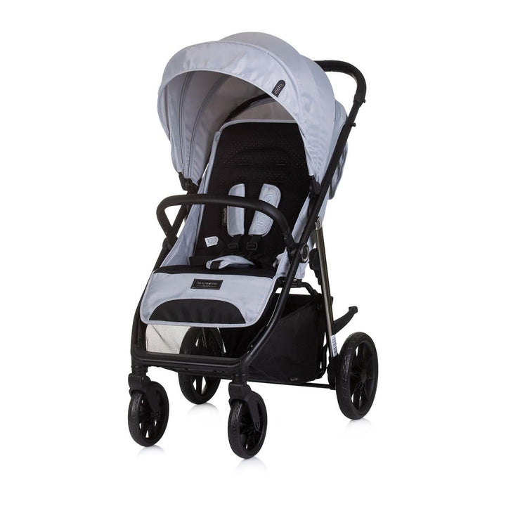 Chipolino Kinderwagen Buggy Insta, Fussabdeckung, Federung, Korb, Gurt, klappbar grau, grau