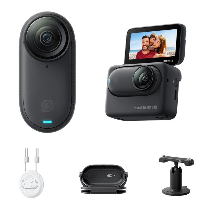 Insta360 GO 3S 128 GB Nachtschwarz- Tragbare 4K Mini-Kamera, Freihand-POVs, Überall anbringbar, Stab