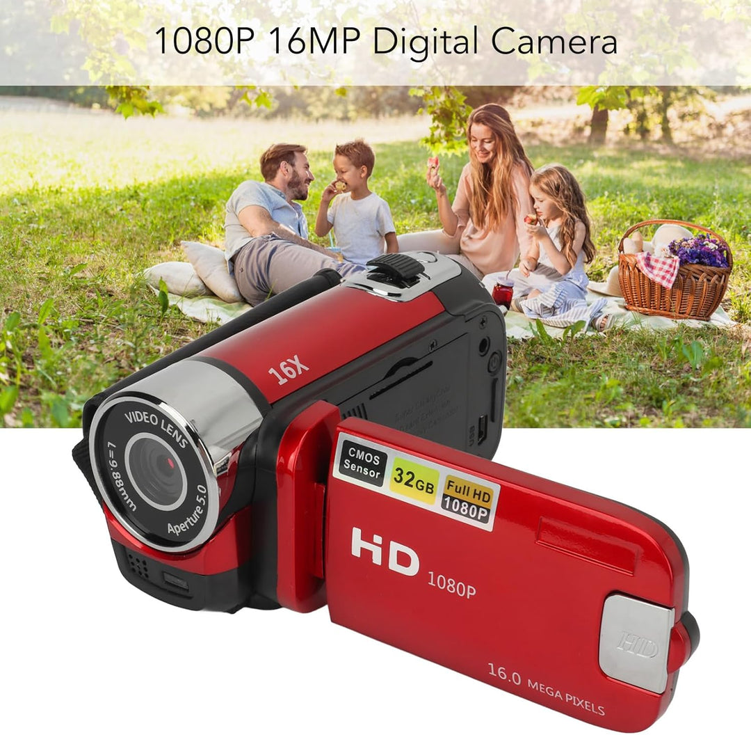 D90 1080P 16MP Digitalkamera 2,4 Zoll Drehbare Bildschirm Kamera 16X Zoom HD Videorekorder mit Beleu