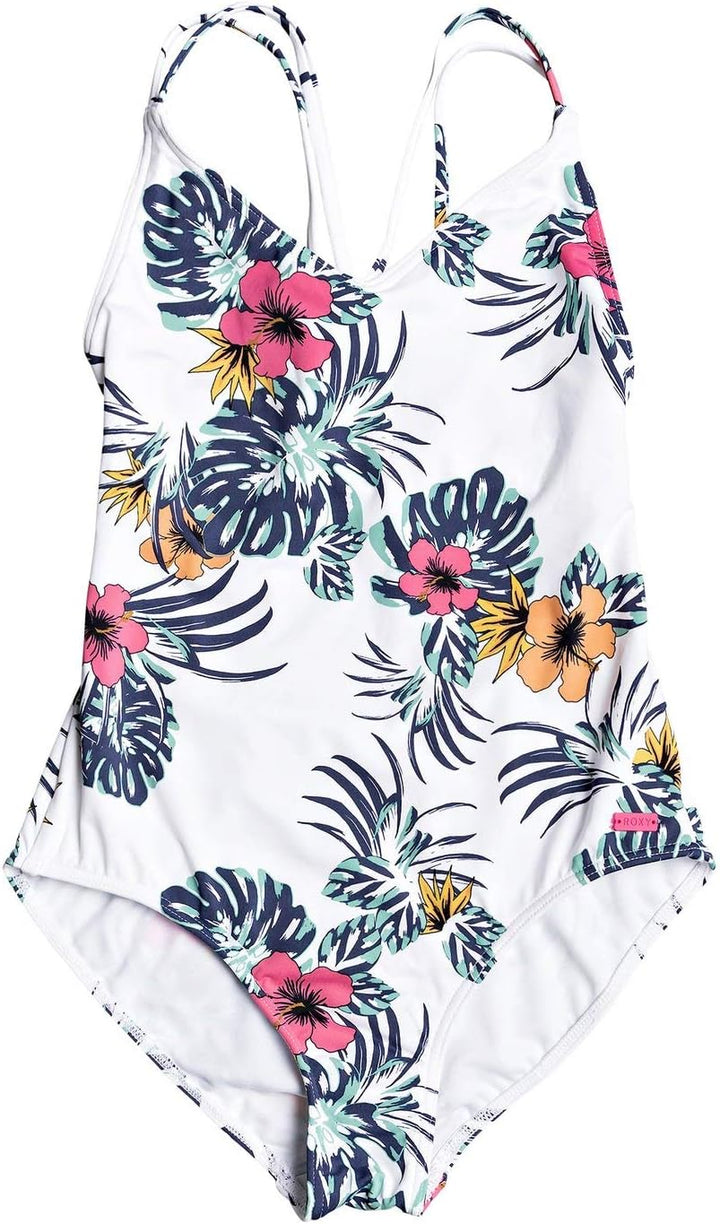 Roxy Mädchen Love Waimea-Badeanzug 8-16 One Piece 12 Bright White Badami, 12 Bright White Badami