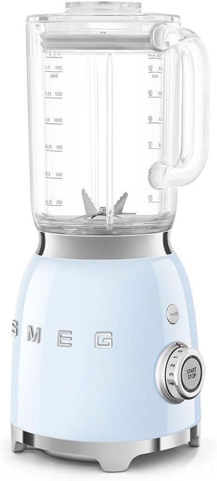 SMEG, BLF03PBEU, 1,5 l Standmixer, 4 -Geschwindigkeitsstufen, 4 Automikprogramme, Abnehmbare Doppelk