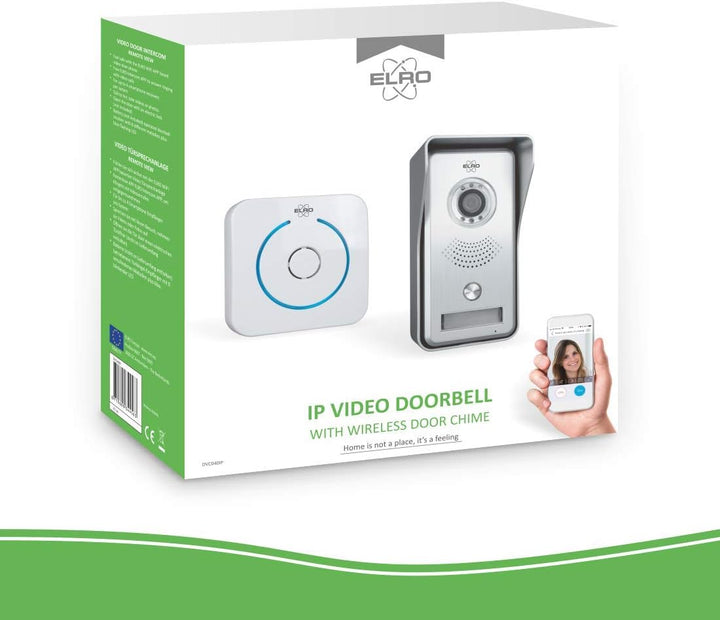 ELRO IP Video Türklingel DVC040IP, Kamera mit Nachtsicht, mit Türgong, Kommunikation mit Live Video