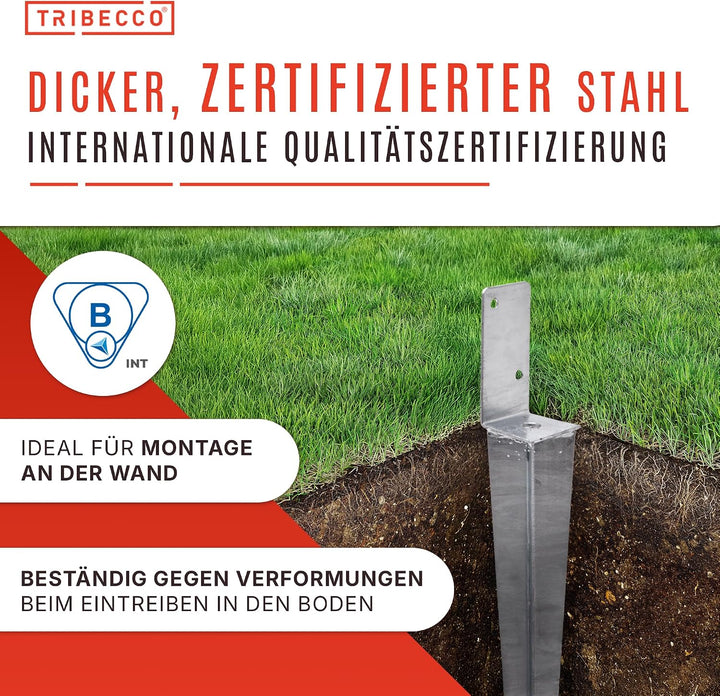 6x Universeller Pfostenträger zum Einschlagen L, Pfostenträger Feuerverzinkt Einschlaghülse Pfostent