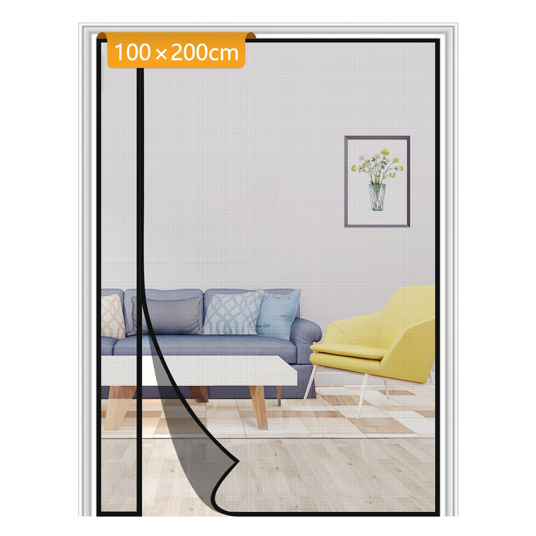 Yotache Fliegengitter Balkontür Magnet 100x200cm Fliegengitter Balkontür Seitliche Öffnung, Fliegeng