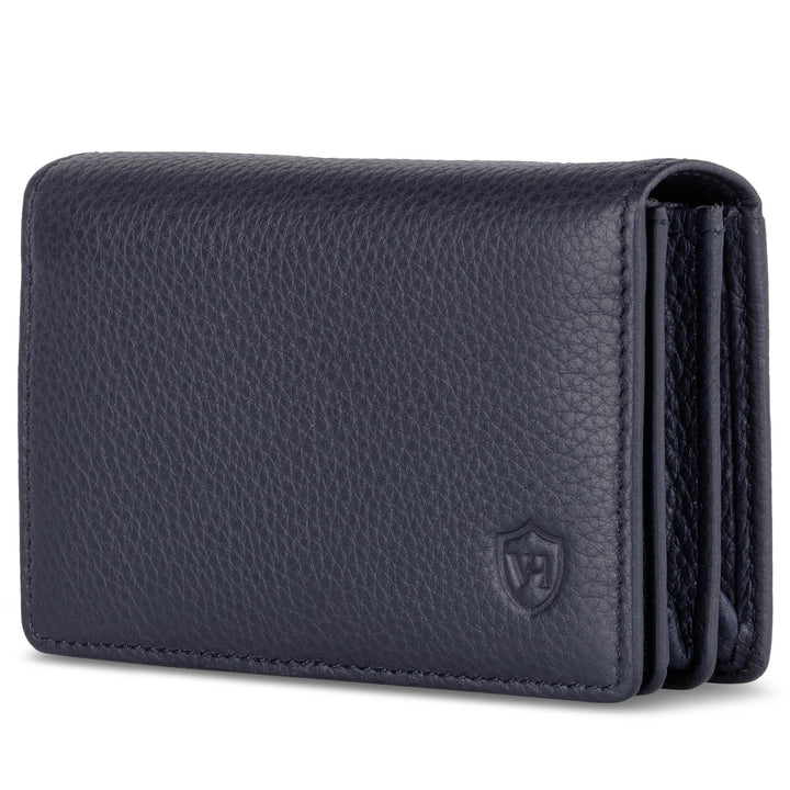 VON HEESEN® Visitenkartenetui Leder mit RFID-Schutz - Platz für 50 Visitenkarten - 6 Fächer - Visite