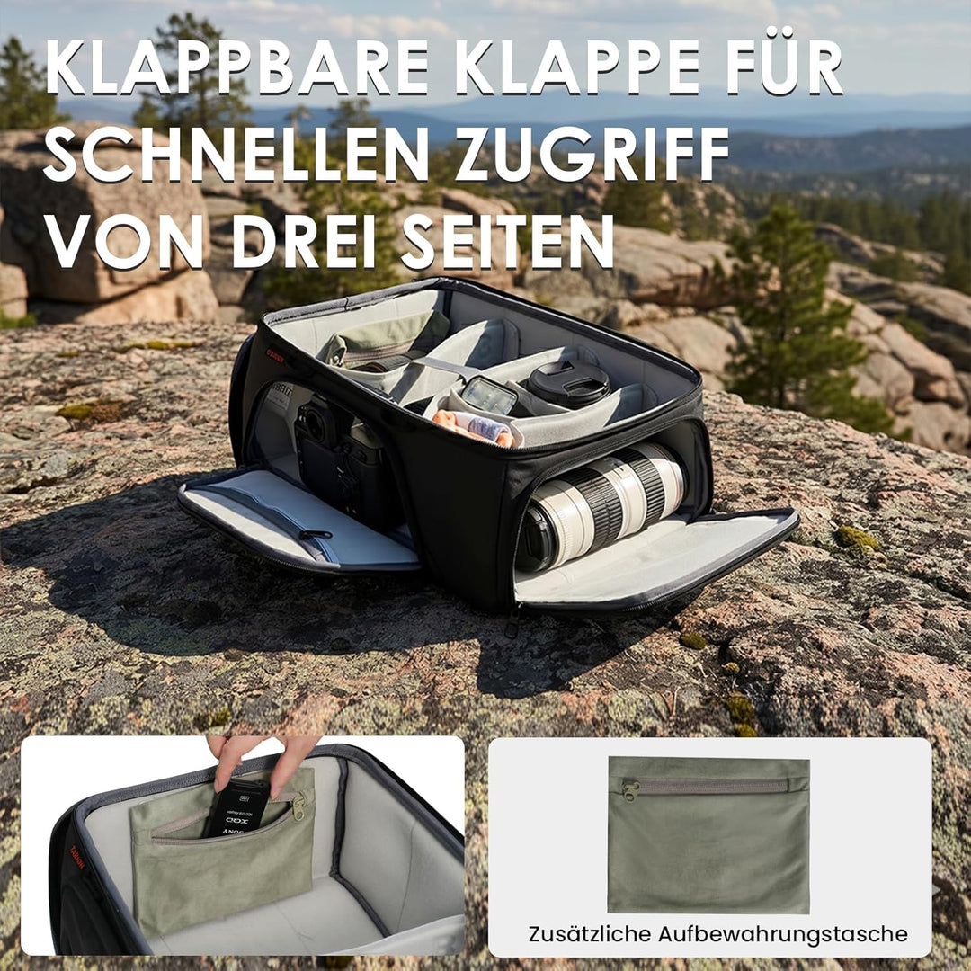 TARION Kameratasche Innentasche Einsatz für Rucksack: Kamera Einsatztasche Innentasche Gepolsterte S