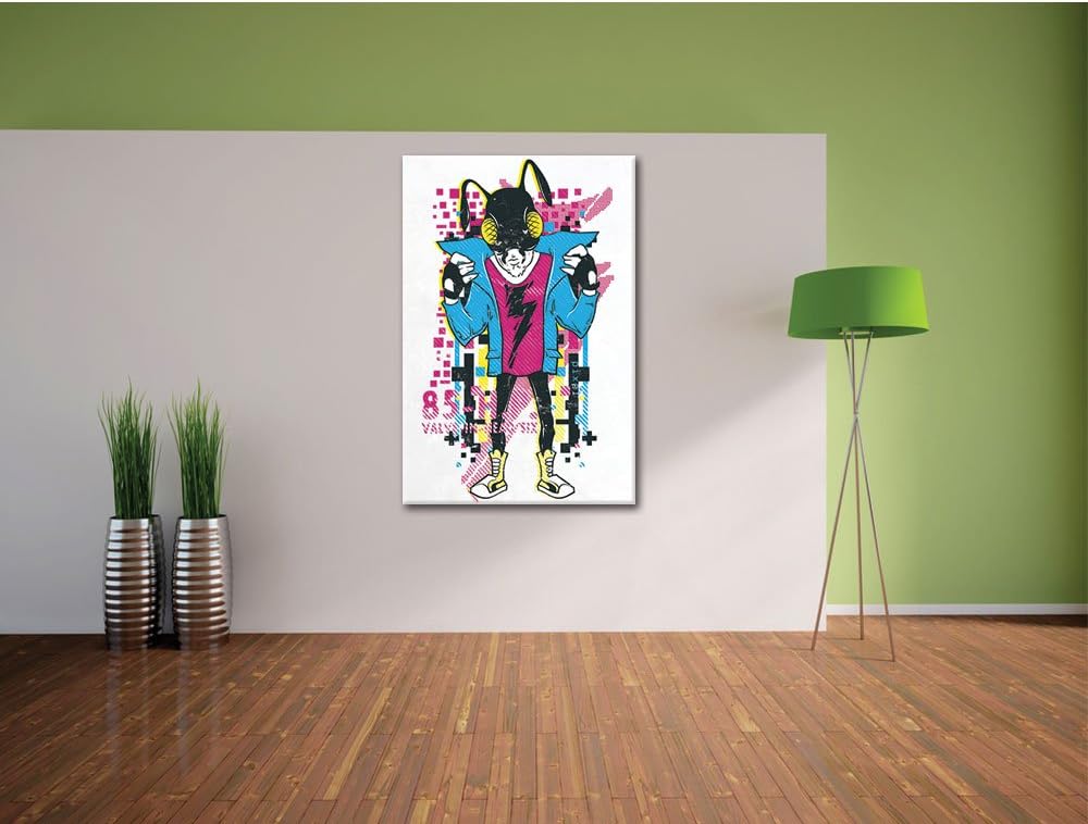 Pixxprint Flash Bug White Bild auf Leinwand, XXL riesige Bilder fertig gerahmt mit Keilrahmen, Kunst