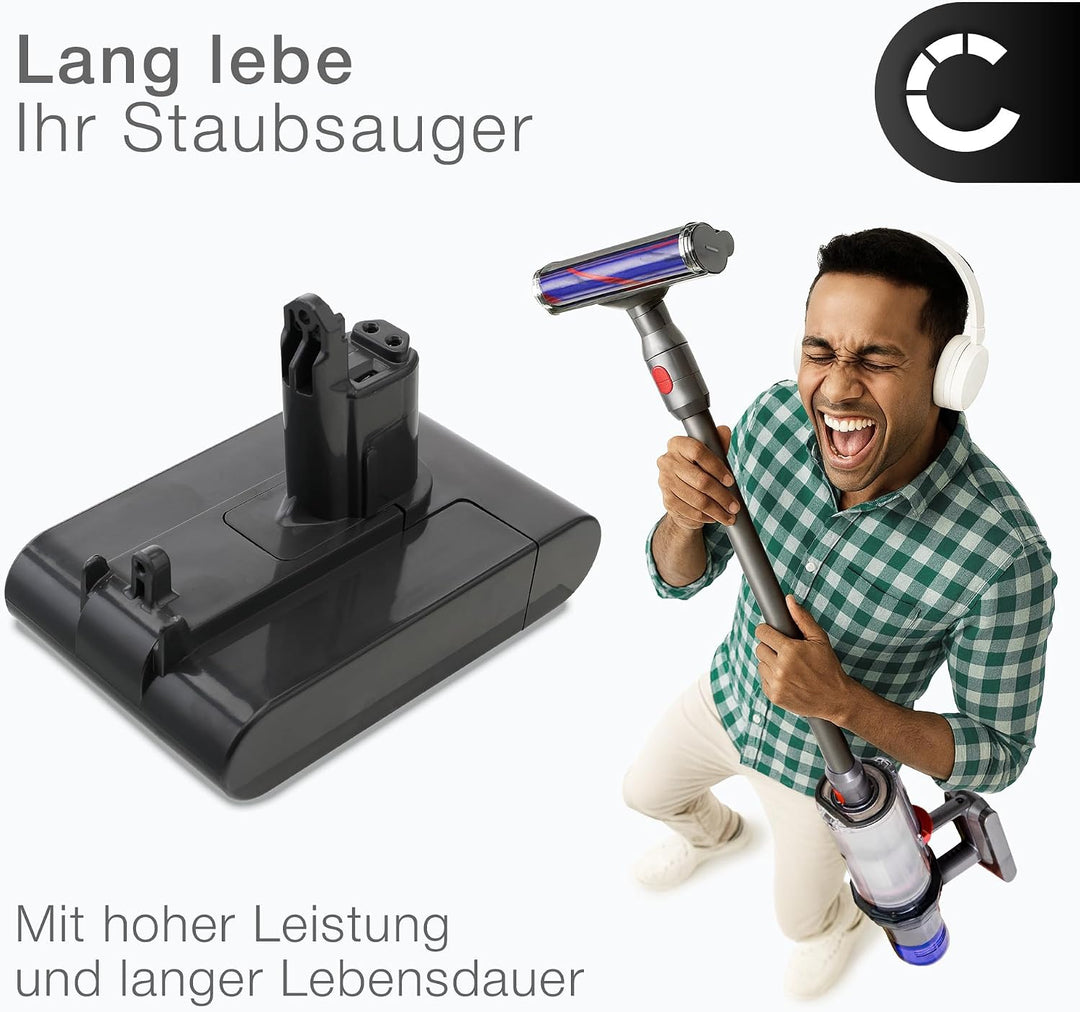 CELLONIC 1x Akku kompatibel mit Dyson DC31 Animal, DC34, DC35 | 1x, (2500mAh-22.8V-Lithium-Ionen), S