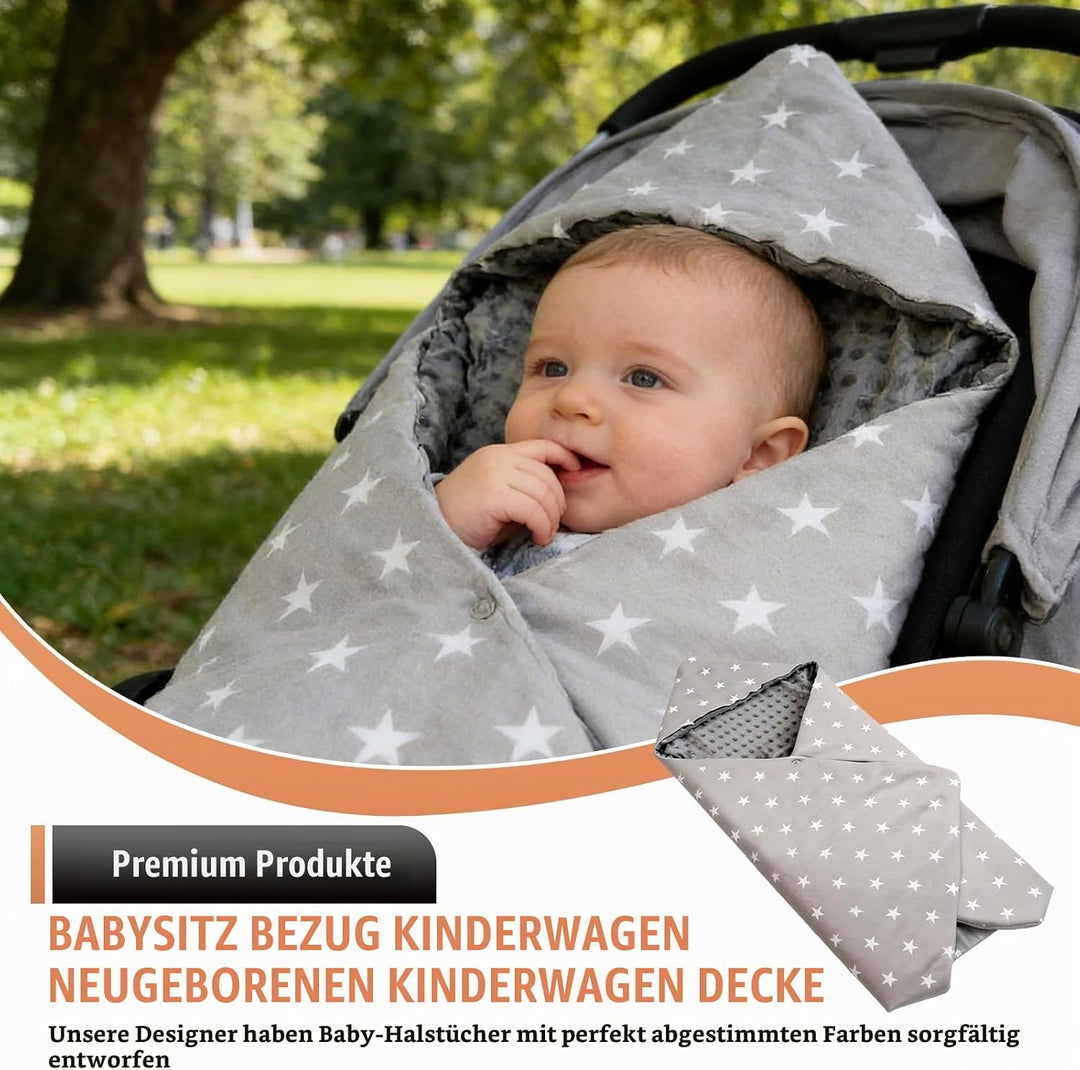 PORFOYO Baby Einschlagdecke, Kinderwagen Kuscheldecke, Babyschale Decke, Einschlagdecke Babyschale,