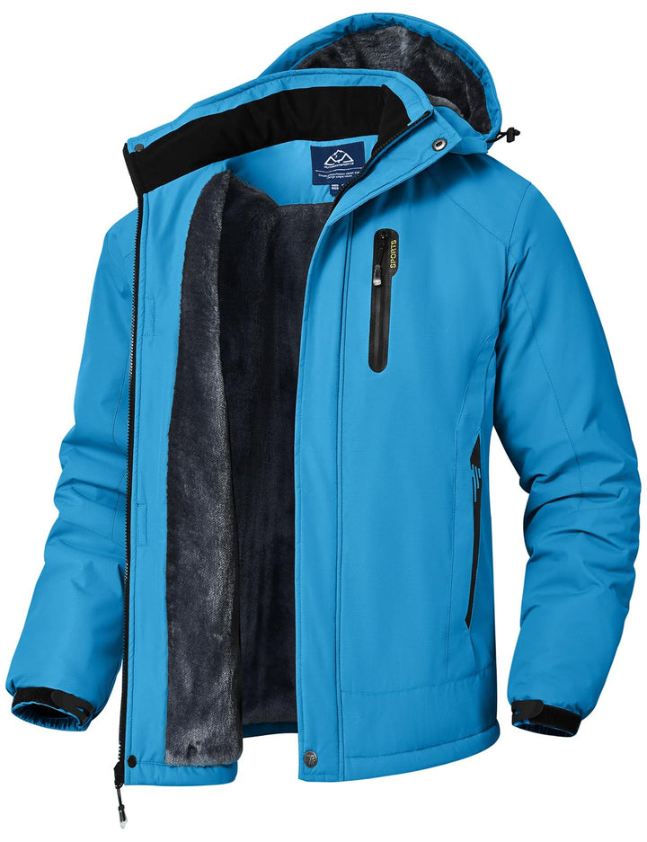YSENTO Herren Winterjacke wasserdichte Warme Fleece Gefüttert Outdoor Softshelljacke Atmungsaktiv Sk