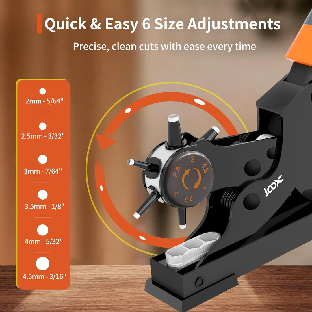 XOOL Lochzange für Leder, Gürtel Lochzange mit Hebelübersetzung, Ermüdungsfreies Arbeiten, Locher, G