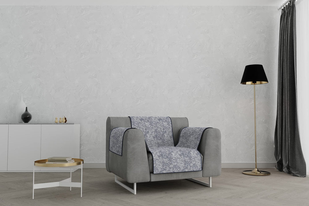 Italian Bed Linen “Glamour” rutschfest Sofa Abdeckung, Dunkel blau, 1 Platz 1 Platz Dunkel Blau, 1 P