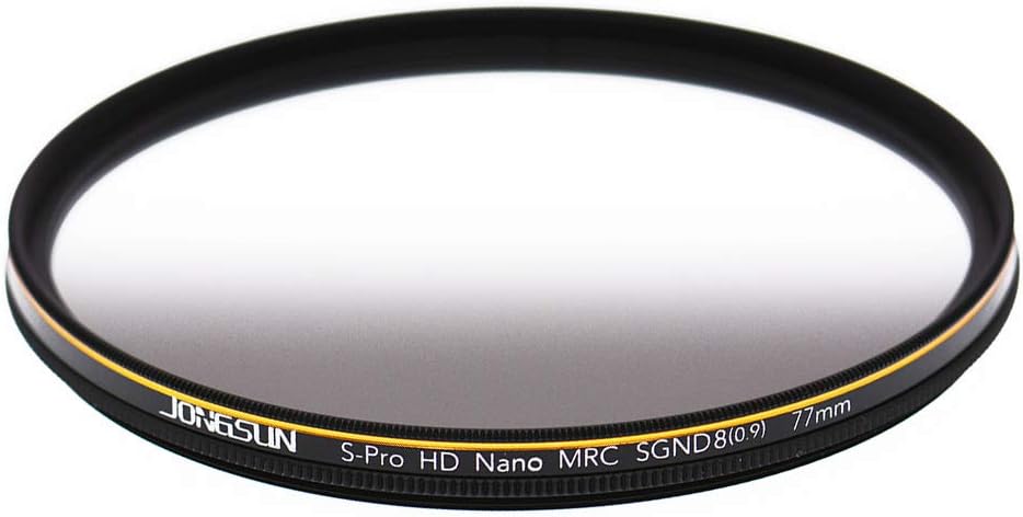 JONGSUN 77mm ND Filter, Grauer Verlaufsfilter Neutraldichtefilter, 18-Schichten Mehrfachbeschichtung