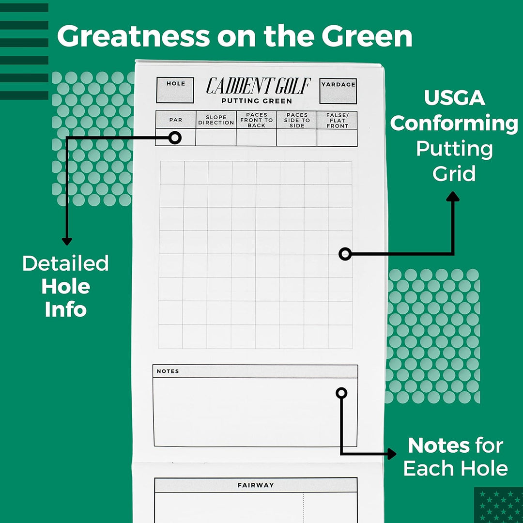 CADDENT Golf Yardage Book - Golf Journal & Log Book with Golf Club Yardage Chart - Golf Notebook Bac