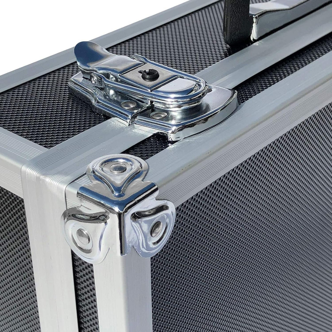 ECI® Aluminium Koffer Schwarz mit Würfelschaum Leer-Koffer Alukoffer Alu Box Werkzeugkoffer LxBxH 40