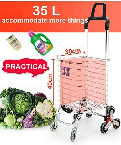 Einkaufswagen mit Rädern | klappbarer Allzweckwagen zum Treppensteigen mit Abnehmbarer wasserdichter