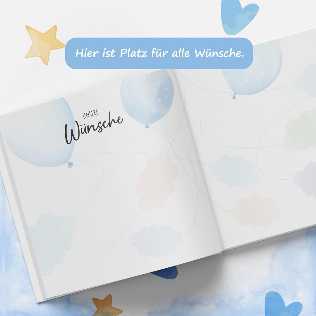 colortouch Gästebuch Babyparty, Baby Shower Geschenk Junge & Mädchen für Babyparty Deko, Gender Reve