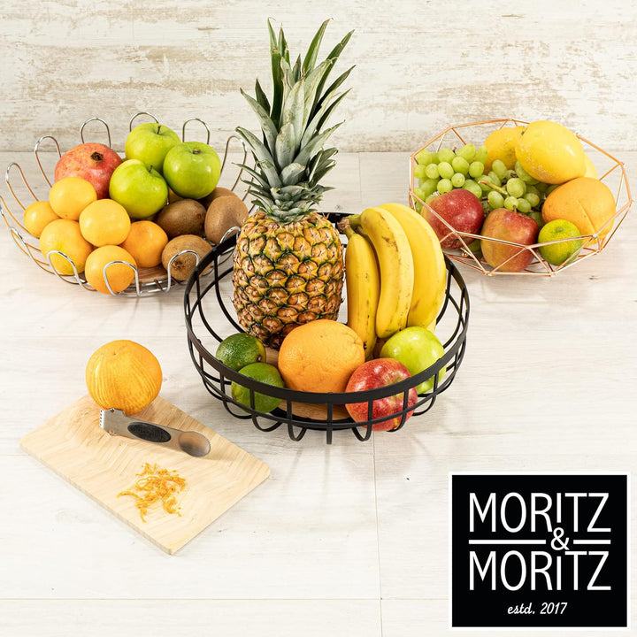 Moritz & Moritz Obstschale Gold Modern 25cm - Obstkorb Gold Metall – Korb für Geschenke, Früchte, Ge