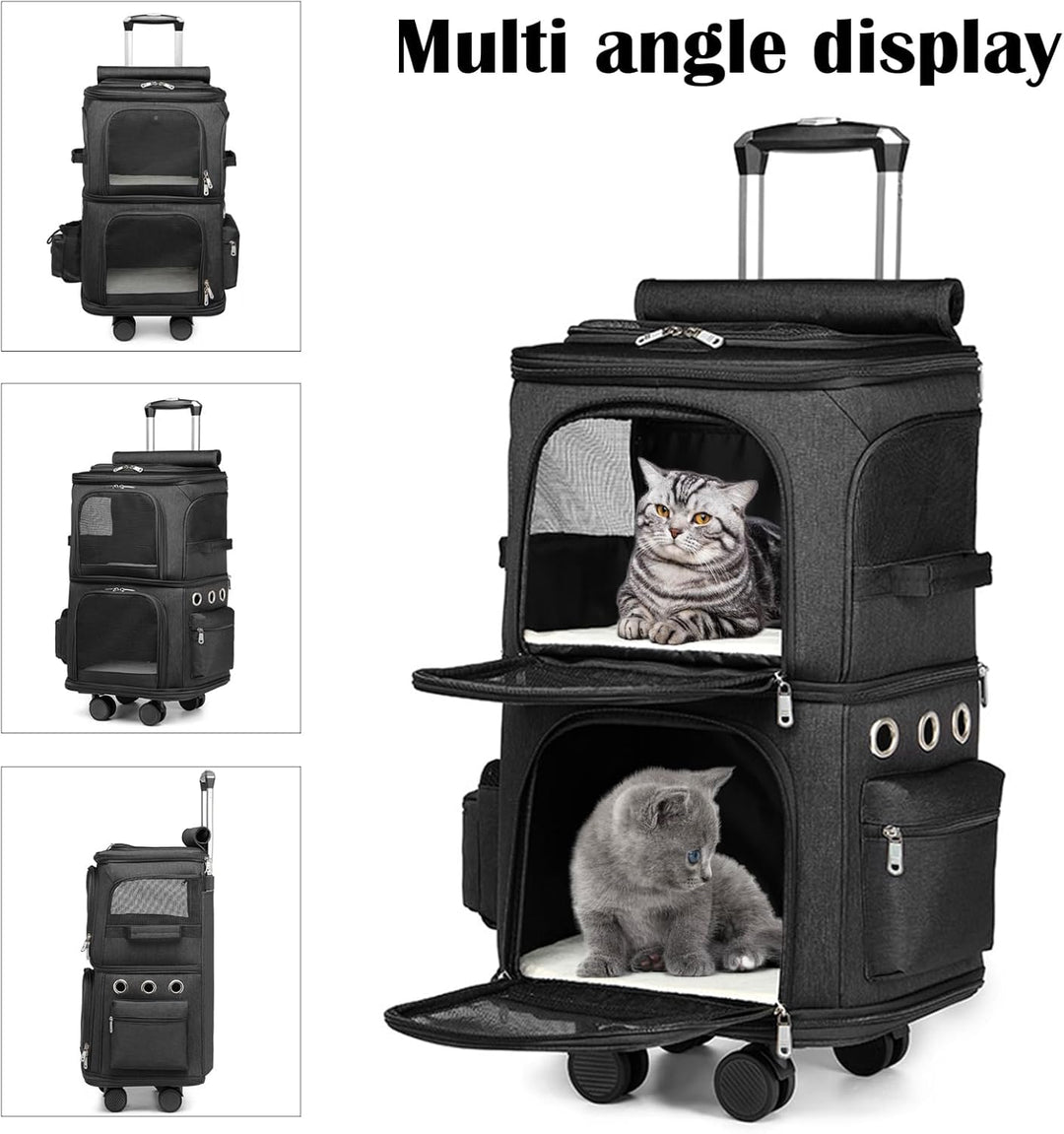 Katzenrucksack, Katzentrager Rucksack mit Zwei Fächern Haustier Hunde Katzen Rucksack Raumkapsel mit
