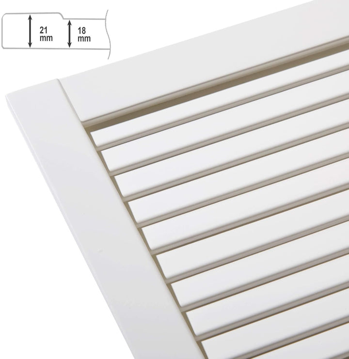 ben+camilla.com Lamellentüren 462 x 394 x 21 mm weiss seidenmatt mit geschlossenen Lamellen Kiefernh