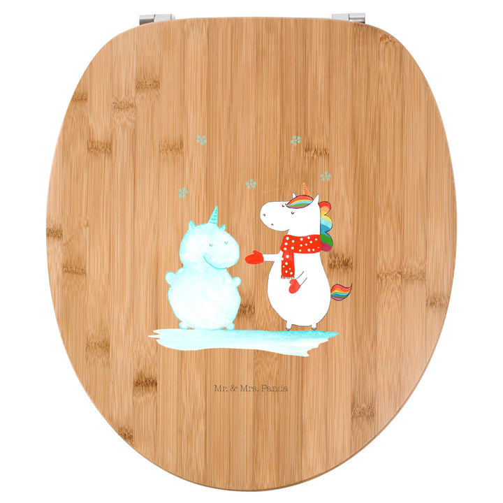 Mr. & Mrs. Panda Motiv WC Sitz Einhorn Schneemann - Geschenk, Unicorn, Klodeckel, WC-Sitz, Klobrille