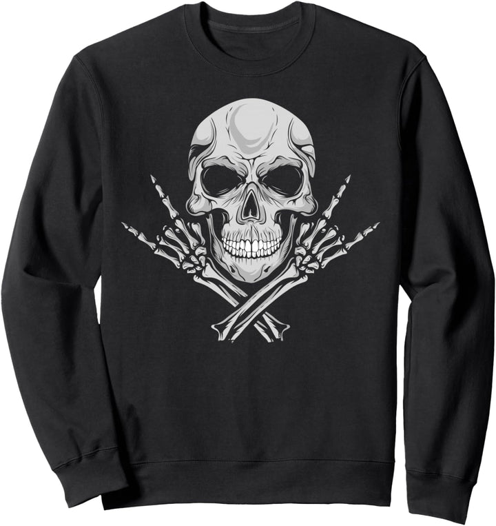 Mano Cornuta - cooler Musik Totenkopf Rocker Gruss Totenkopf Sweatshirt