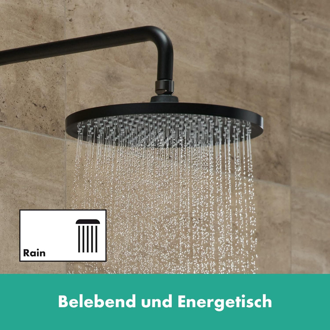 hansgrohe Duschkopf Crometta S, Kopfbrause Regendusche mit 1 Strahlart, Mattschwarz Mattschwarz rund