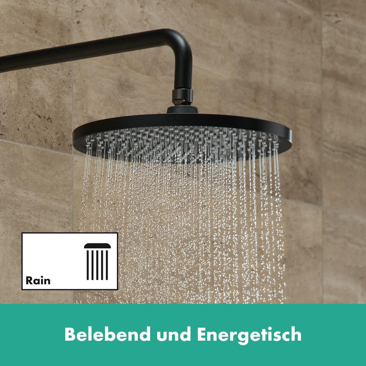 hansgrohe Duschkopf Crometta S, Kopfbrause Regendusche mit 1 Strahlart, Mattschwarz Mattschwarz rund