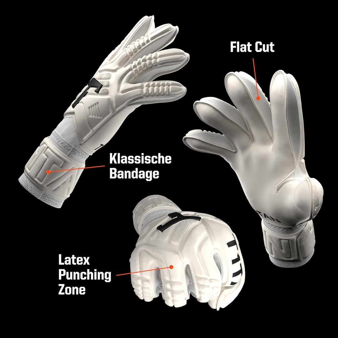 T1TAN Classic 1.0 Torwarthandschuhe - ohne Fingerschutz - Fussballhandschuhe für Torhüter - Diverse